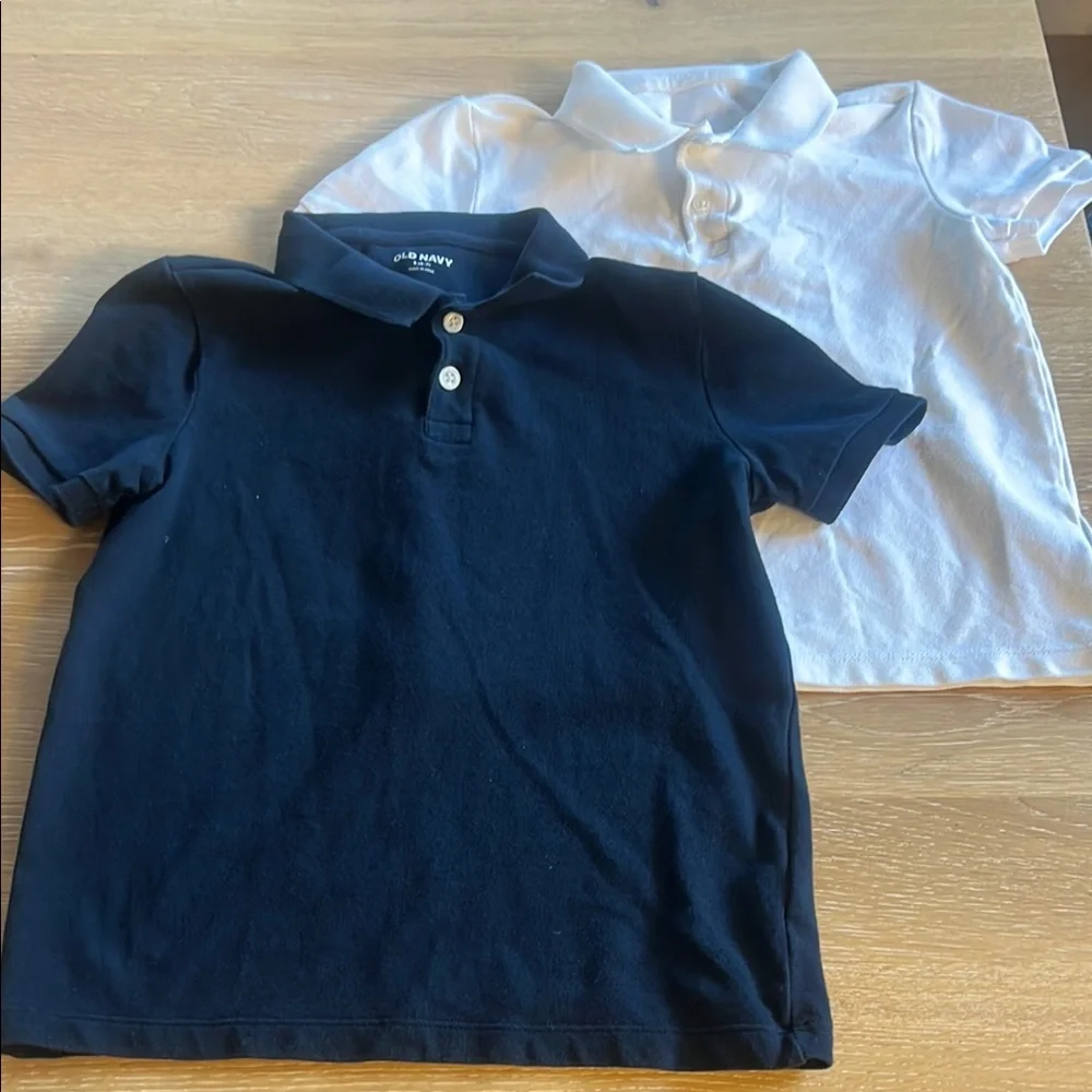 (2) Old Navy Black and White Polo Shirts Versatile Style